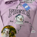 HOODIE/CAMISETA BORDADO DE TU MASCOTA PERSONALIZADO + LLAVERO GRATIS