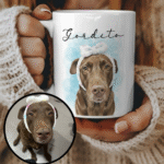TAZA PERSONALIZADA CON FOTO DE TU MASCOTA ESTILO ACUARELA