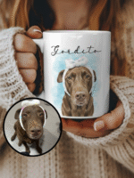 TAZA PERSONALIZADA CON FOTO DE TU MASCOTA ESTILO ACUARELA