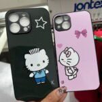 Cases para celular Hello Kitty y su novio matching pareja con letra personalizada