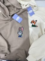 Hoodies/camisetas Zootopia nick y judy matching pareja bordados
