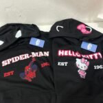 Hoodies/camisetas spiderman y hello kitty matching pareja estampado