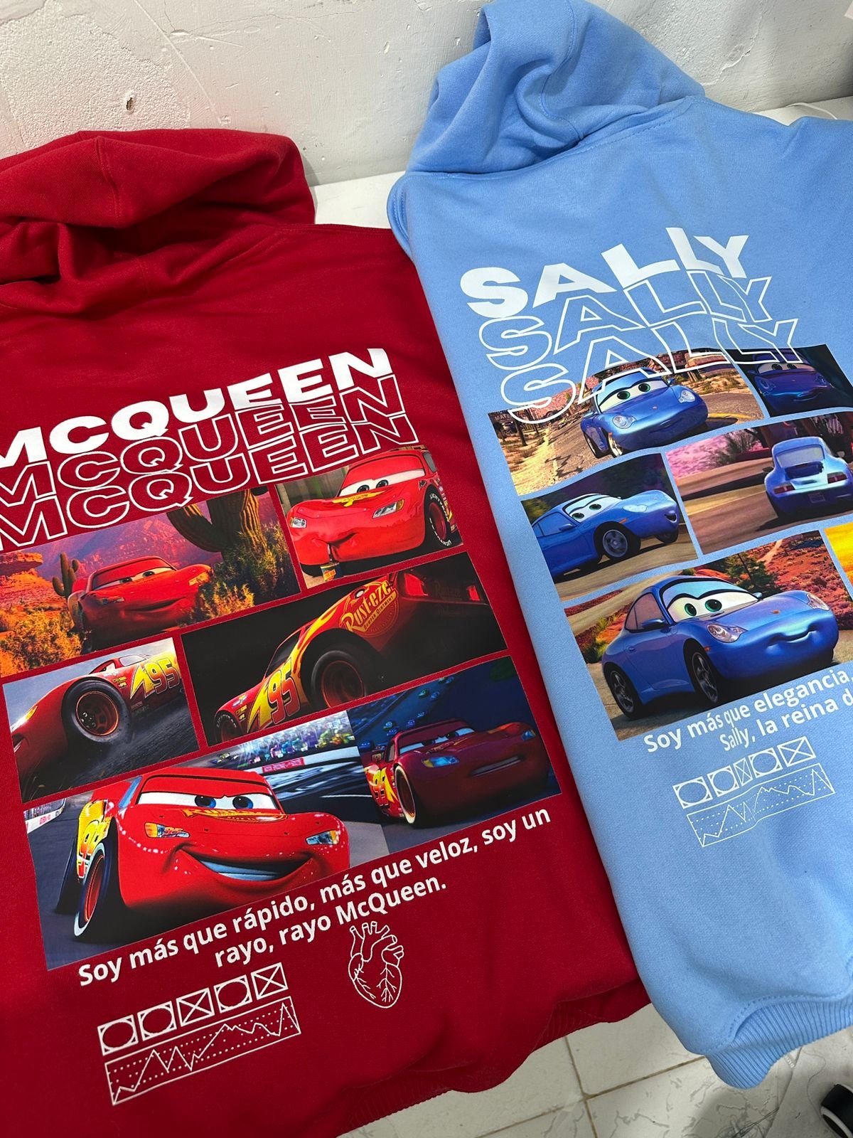 WhatsApp Image 2026-04-20 at 9.30.08 PM (2) Hoodies/camisetas Sally y Rayo Mcqueen matching pareja estampado - Image 1