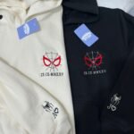 Hoodies matching pareja spiderman bordado con fecha e iniciales personalizadas