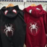 Hoodies spiderman bordado en espalda y estampado en capucha